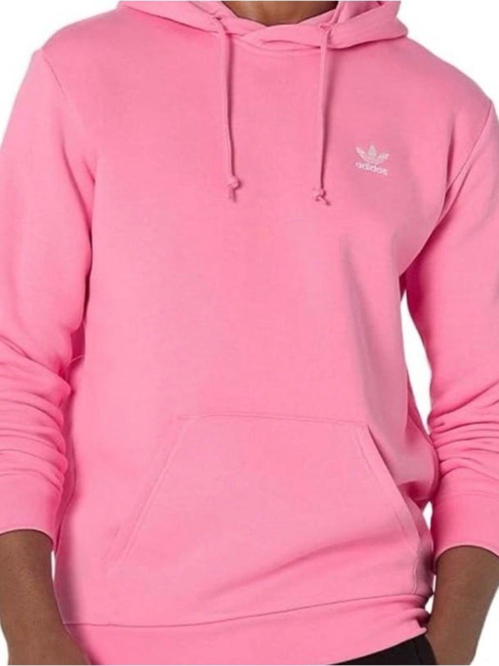 Adidas Adicolor Essentials Originals Embroidered Trefoil Hoodie Bliss Pink S